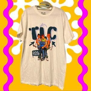 NWOT TLC 1992 Hip Hop White Oversized Fit T Shirt in a Size XL